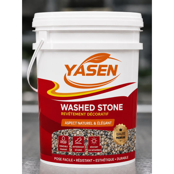 Yasen Epoxy Resin Washed Stone Flooring, Natural Stone Effect, Colorful Decorative Floor Coating, Wear-Resistant, Anti-Slip, Outdoor & Indoor